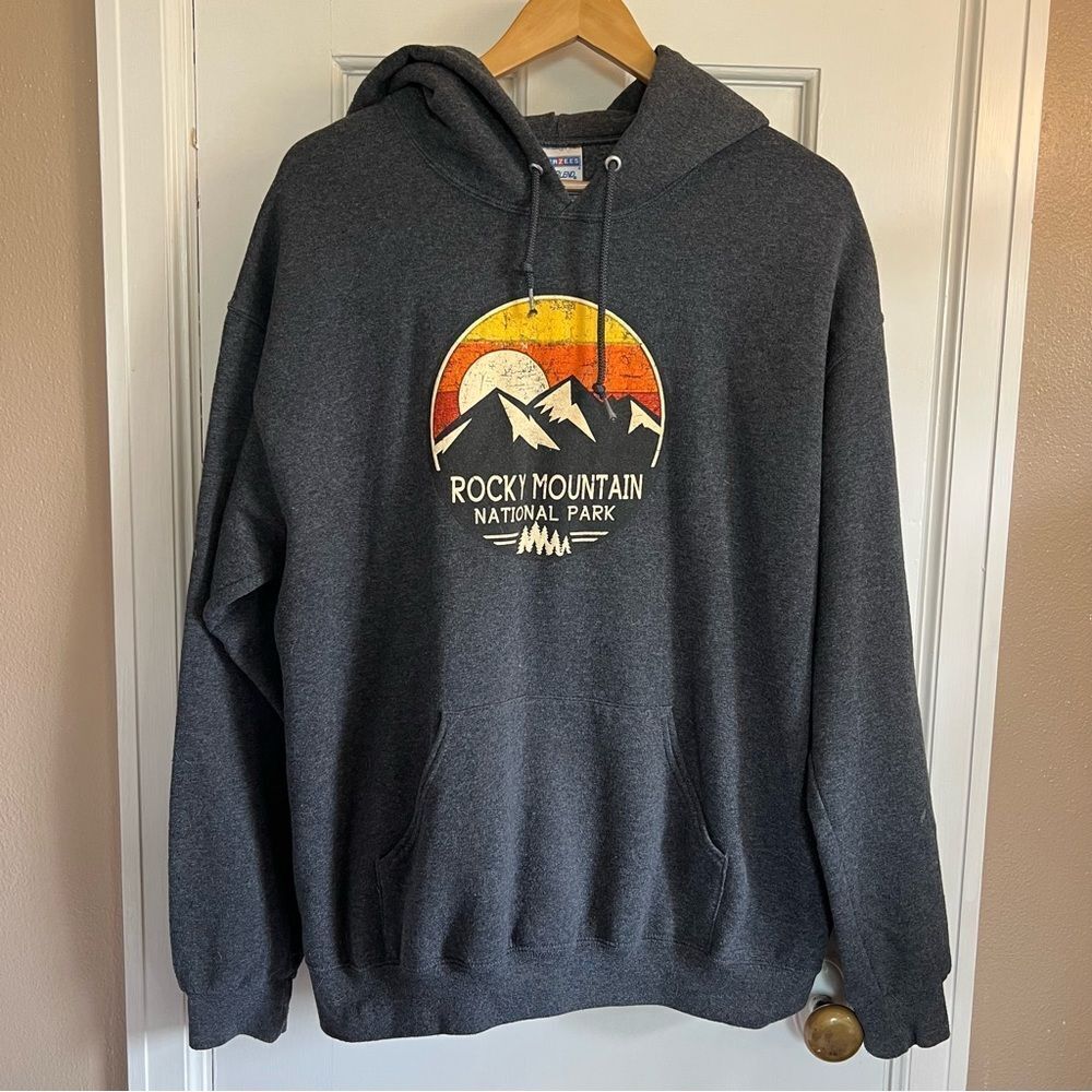 Jerzees Dark Gray Rocky Mountain Hoodie